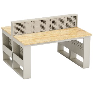 שולחן מייקרים דו צדדי עם מחיצה לתליית כלים